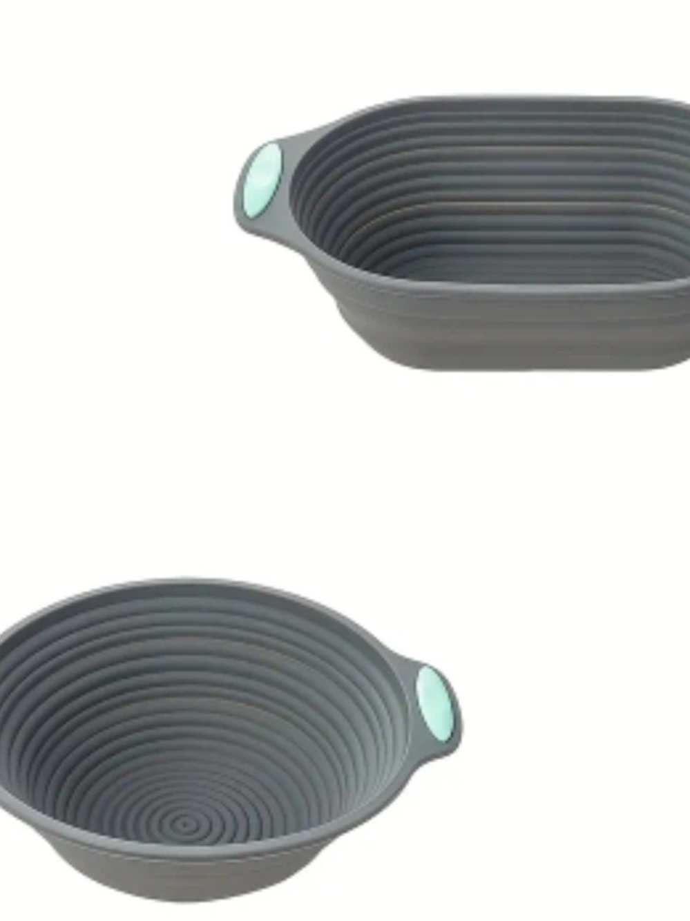 Gray Silicone Collapsible Mixing Bowl with Handle
